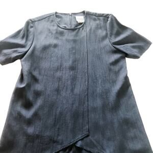 Vintage‎ R&M Richards Short Sleeve Navy Tunic Blouse Size 8
